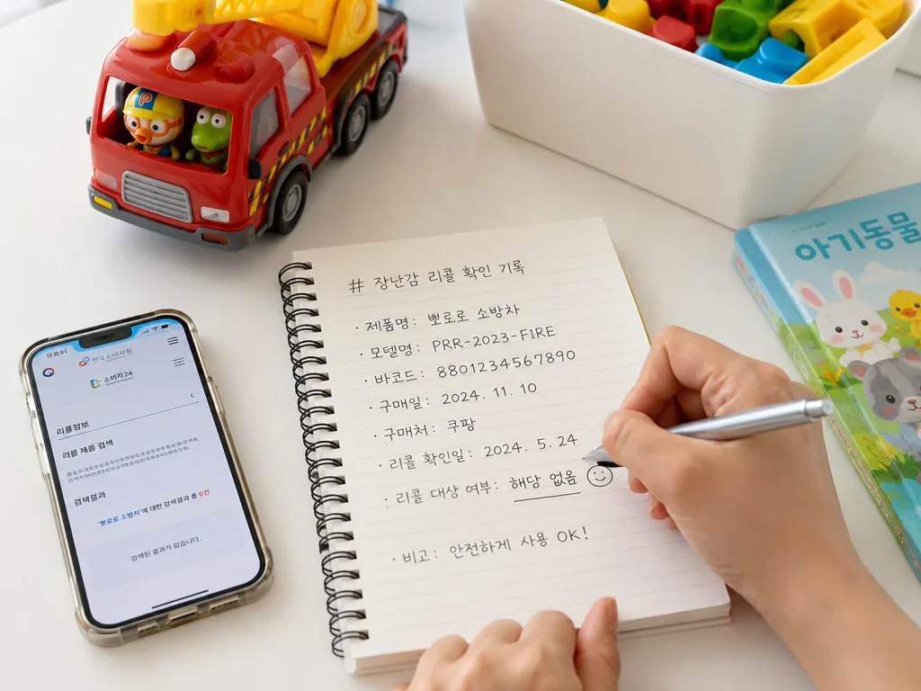 장난감 정리하며 리콜 여부를 확인할 장난감들