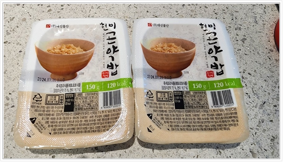 대신곤약 현미곤약 즉석밥 중량 및 칼로리 표시 사진