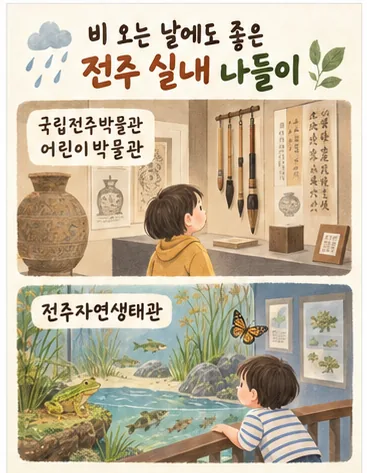 비 오는 날 아이와 가기 좋은 전주 실내 체험 카드