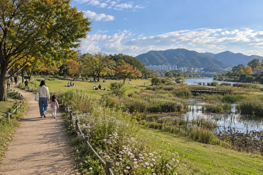 청주 아이와 가볼 만한 곳 문암생태공원 넓은 녹지와 산책로
